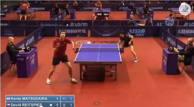 German Open 2014 Highlights: 松平賢二 vs Reitspies David (Q. Group) 卓球動画
