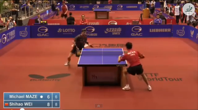 German Open 2014 Highlights: Michael Maze vs Wei Shihao (Round Of 16) 卓球動画