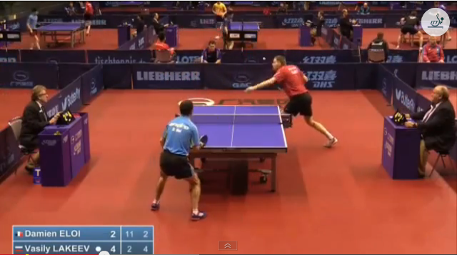 German Open 2014 Highlights: Damien Eloi vs Vasily Lakeev (Pre. Round) 卓球動画