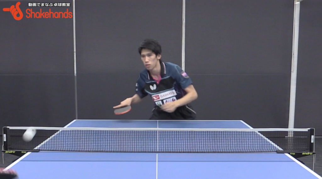 吉村真晴の下回転に対するフォアドライブ。試合を意識して!_00