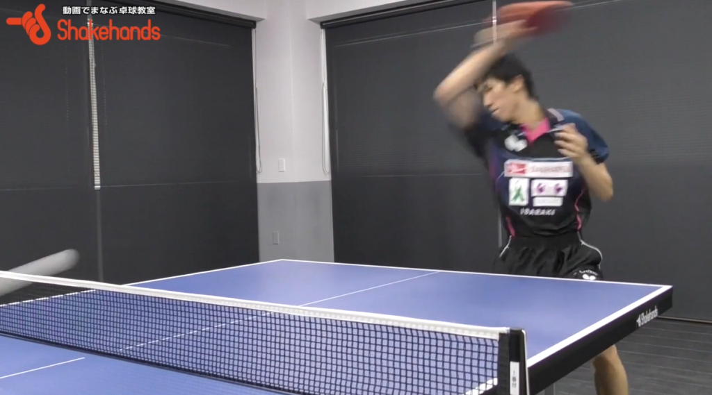 吉村真晴の下回転に対するフォアドライブ。試合を意識して!_03