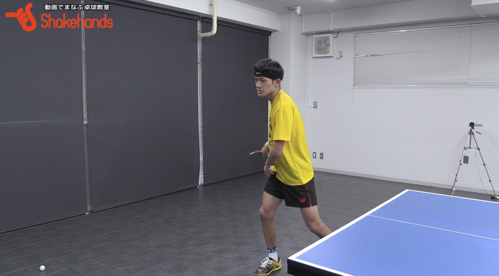 吉村和弘の下回転のフォアドライブ。基本姿勢が大事!_03