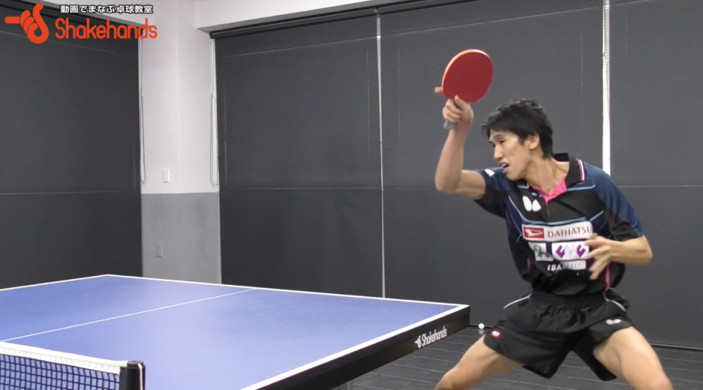 吉村真晴選手の試合を想定した練習。ミドルのフォアドライブからフォアかバックに_02
