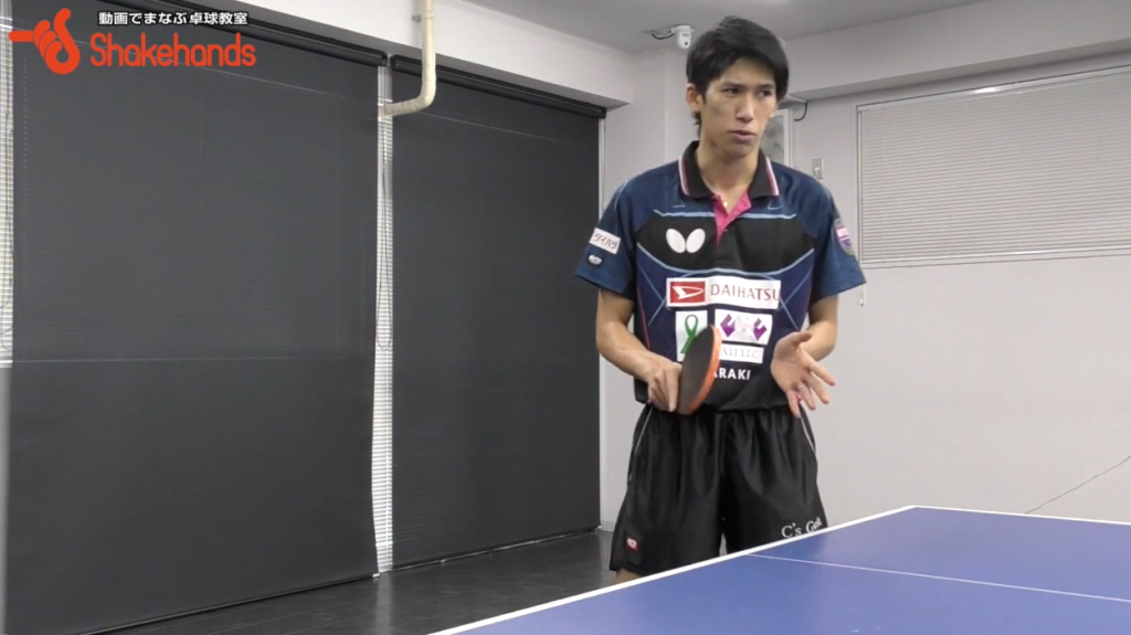 吉村真晴選手の試合を想定した練習。ミドルのフォアドライブからフォアかバックに_03