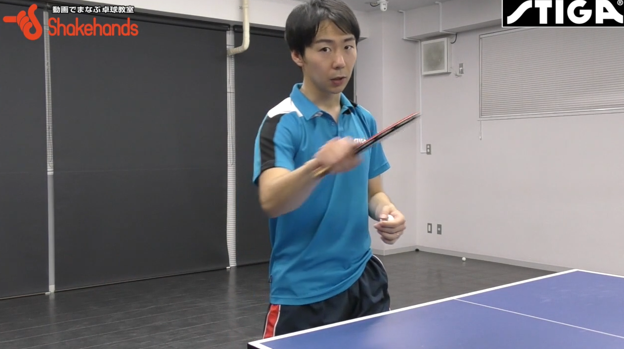 塩野真人カットマンのカウンタードライブ。甘いボールを撃ち抜く