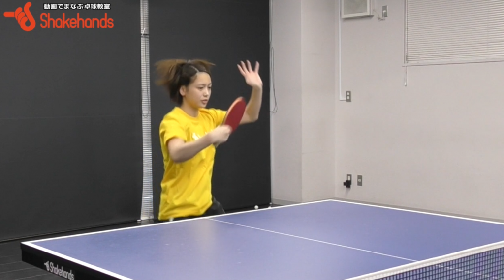 山本怜の3球目攻撃。フリックレシーブをカウンター_02