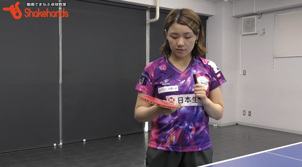 石垣優香のラケット、ラバー。中国選手に効いた表ラバー作戦_02