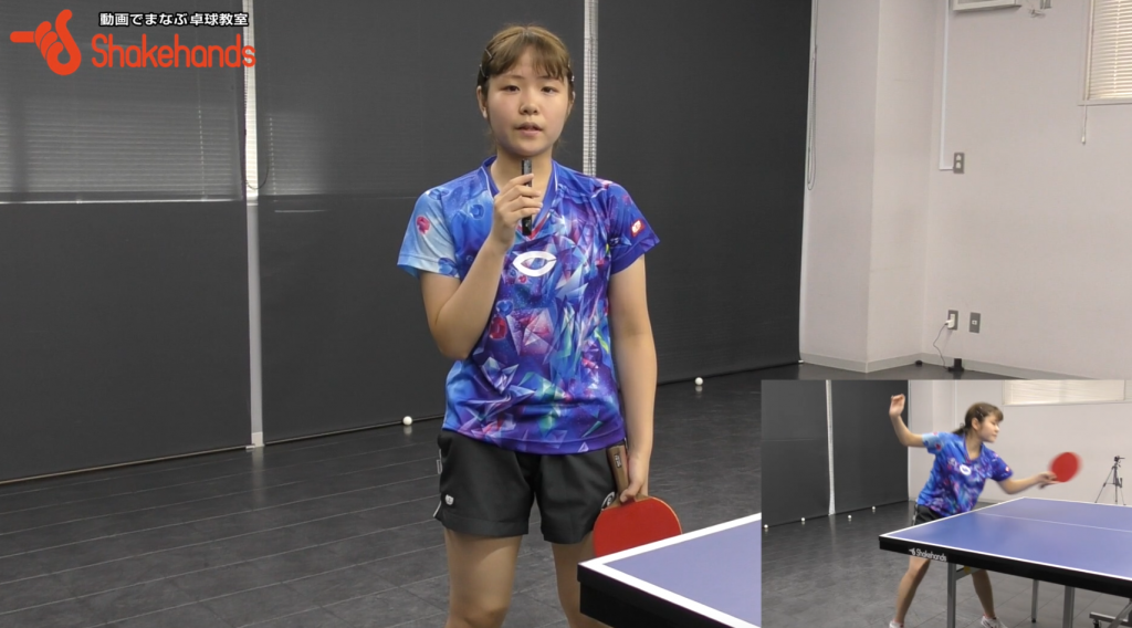 梅村優香の下回転フォアドライブ。相手の取れないコースへ打つ_03