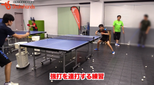 【平岡義博】フォア強打の連打。片方の足に重心かけない