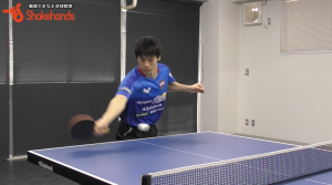 吉田雅己のストップレシーブを3球目!フリックで強打!
