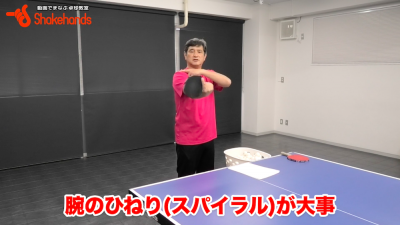 バックハンドで回転をかける!グリップと体の使い方!by平岡義博