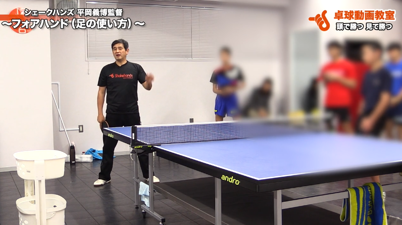 フォアハンド足の使い方1、右の肩が大事! by 平岡義博
