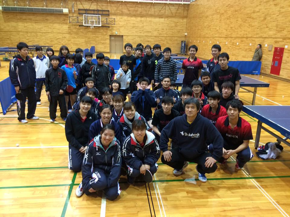 新潟市の卓球連盟主催の講習会2日目