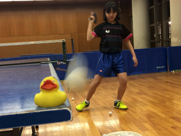 ネットを越さない低弾道ボールの卓球練習