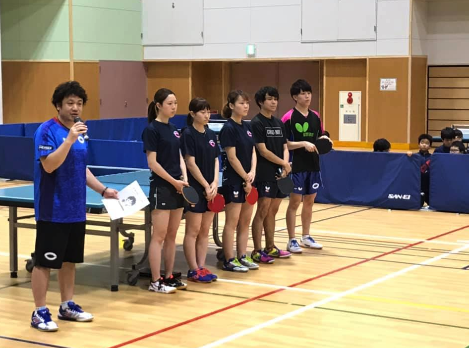 中央大学の学生に挑戦したり、申し合わせ卓球試合